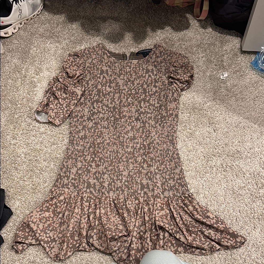 French Connection Textured Pink and Gray Dress